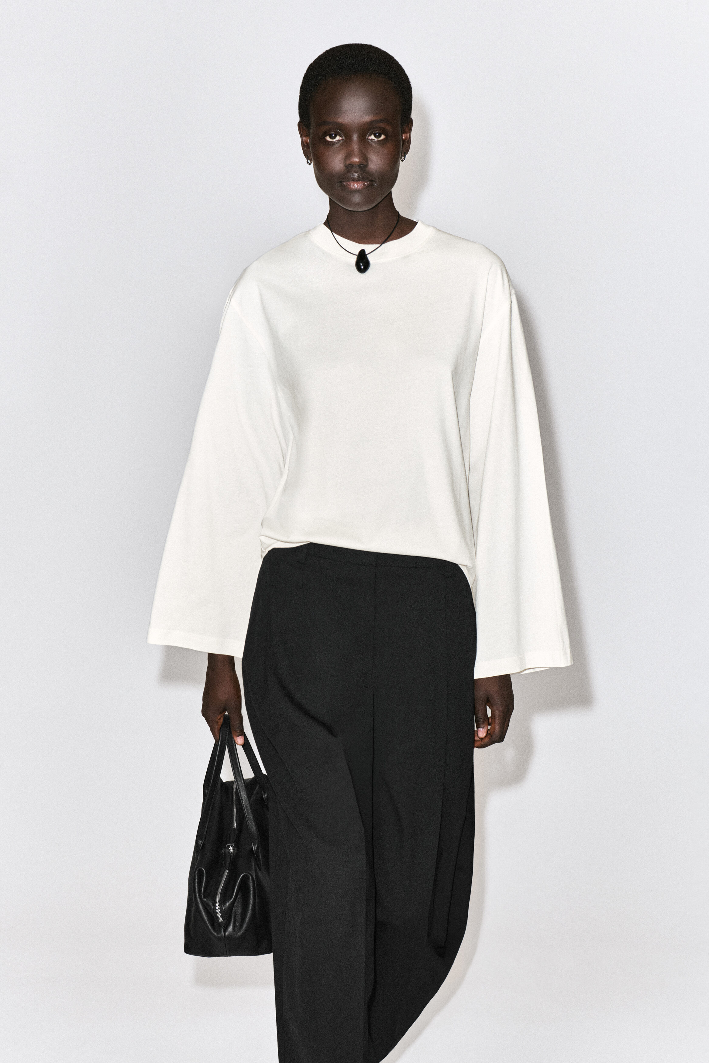 Brushed-Cotton Long-Sleeved T-Shirt by COS