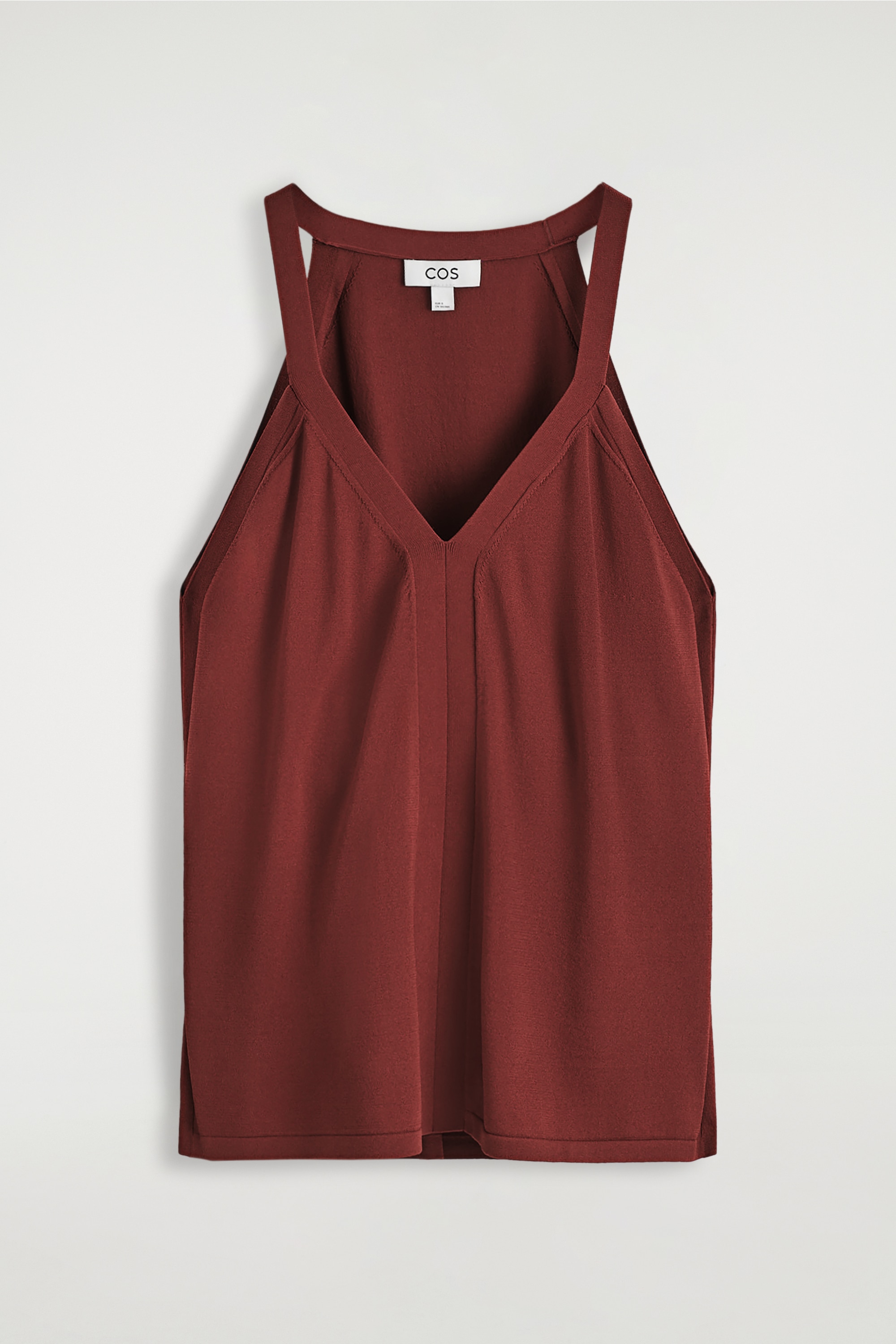 VESTĂ TRICOTATĂ CU DECOLTEU ÎN V - ROȘU ÎNCHIS/NEGRU