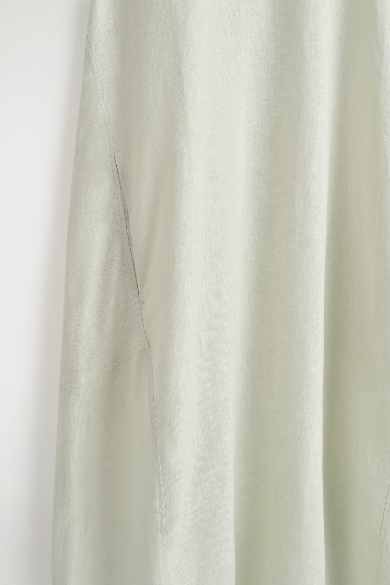 ELASTICATED-HEM LINEN MAXI DRESS — LIGHT GREEN
