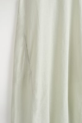 ELASTICATED-HEM LINEN MAXI DRESS — LIGHT GREEN 1