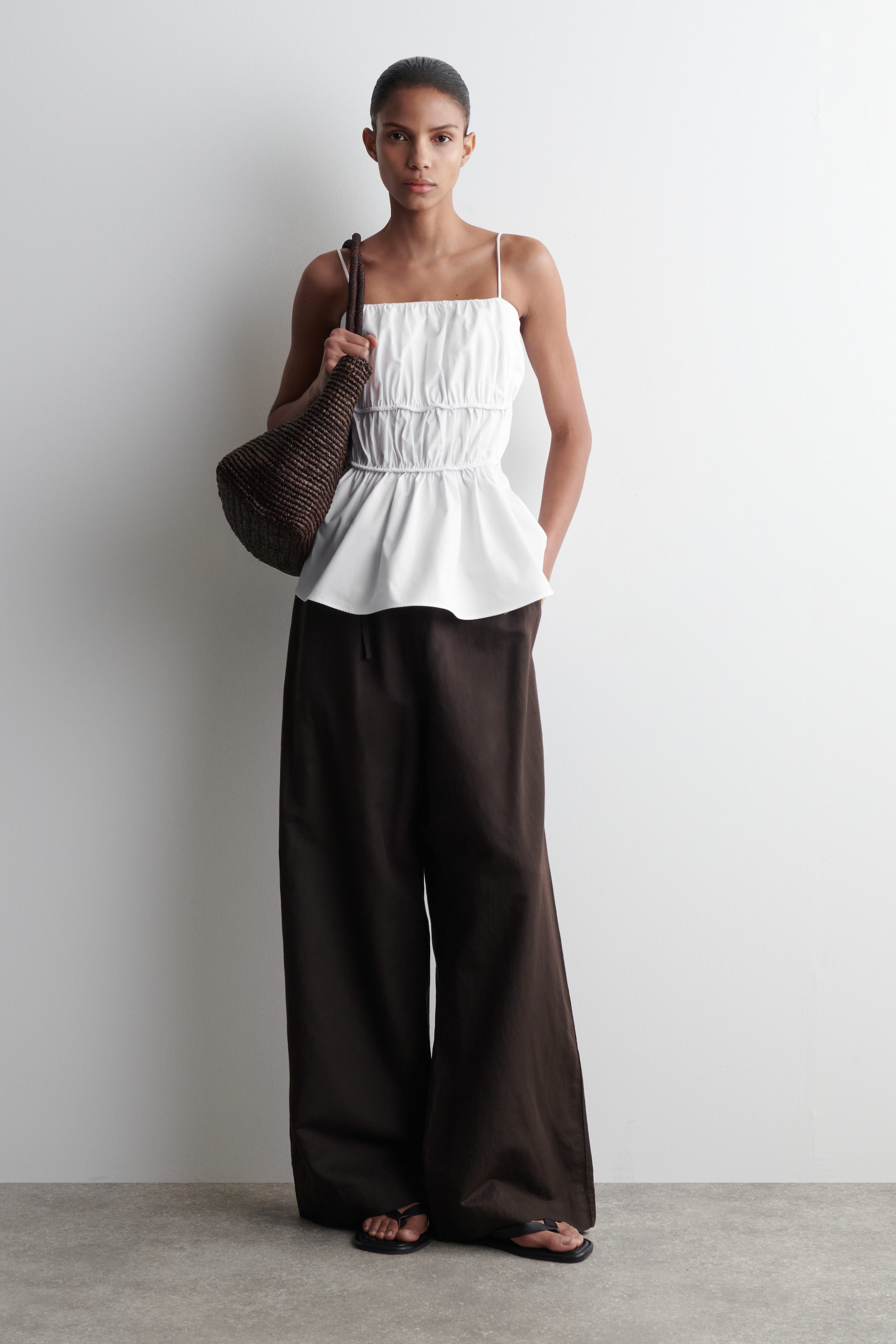 GATHERED COTTON TOP