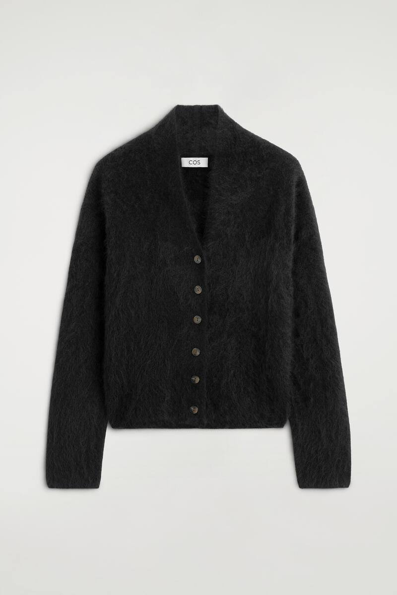 Draped brushed Merino Wool Cardigan