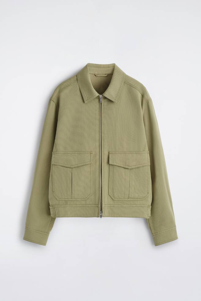 CHAQUETA FUNCIONAL CREMALLERA MEZCLA DE ALGODÓN - CAQUI - 1