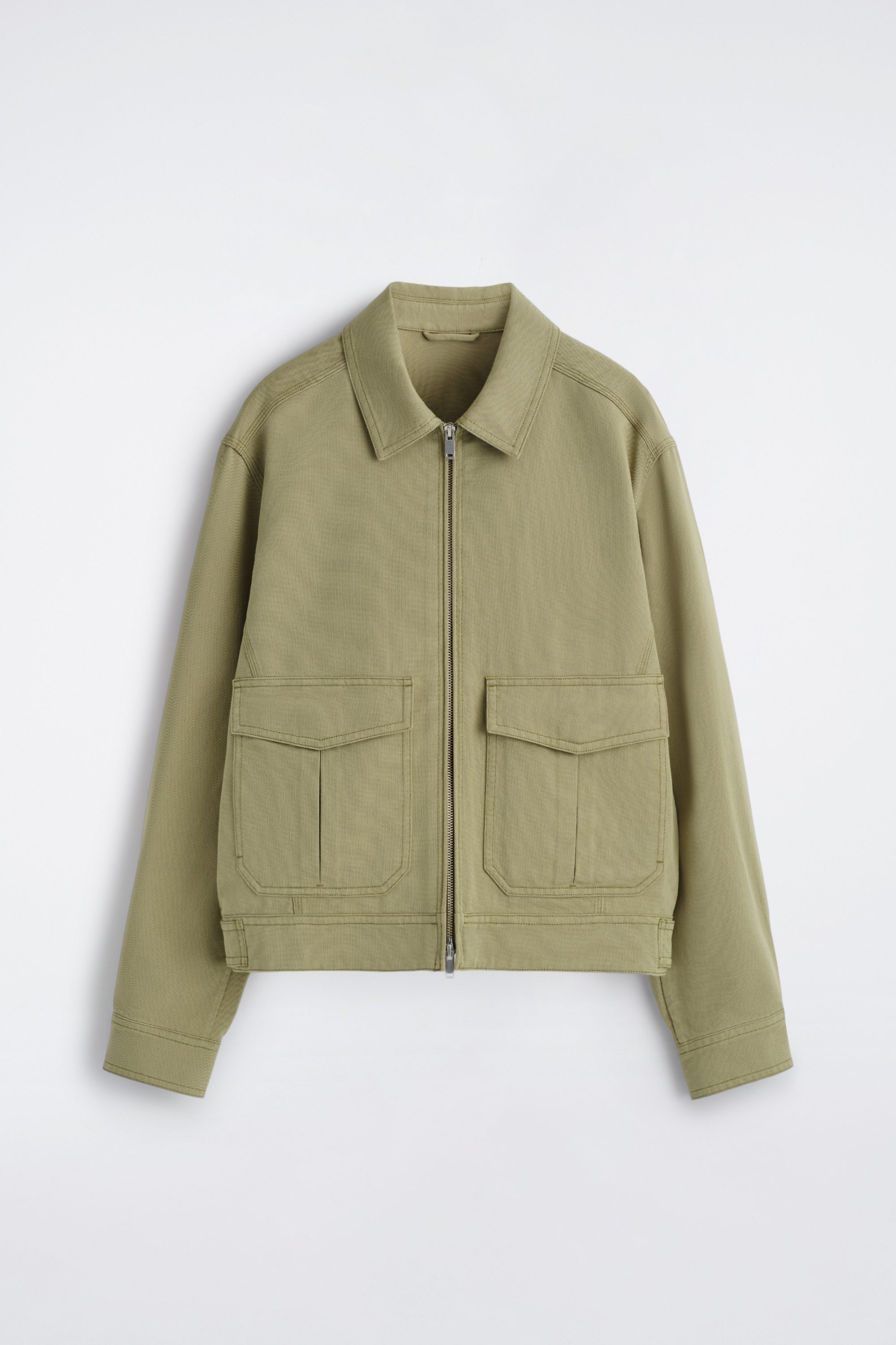 COS ジャケット COTTON-BLEND ZIP-UP UTILITY JACKET - KHAKI | COS US