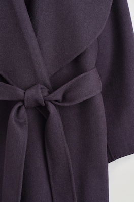 DOUBLE-FACED WOOL SHAWL-COLLAR COAT — EGGPLANT 6