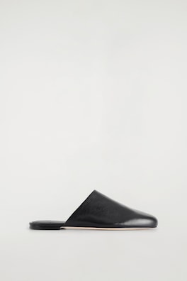 LEATHER MULES — BLACK 3