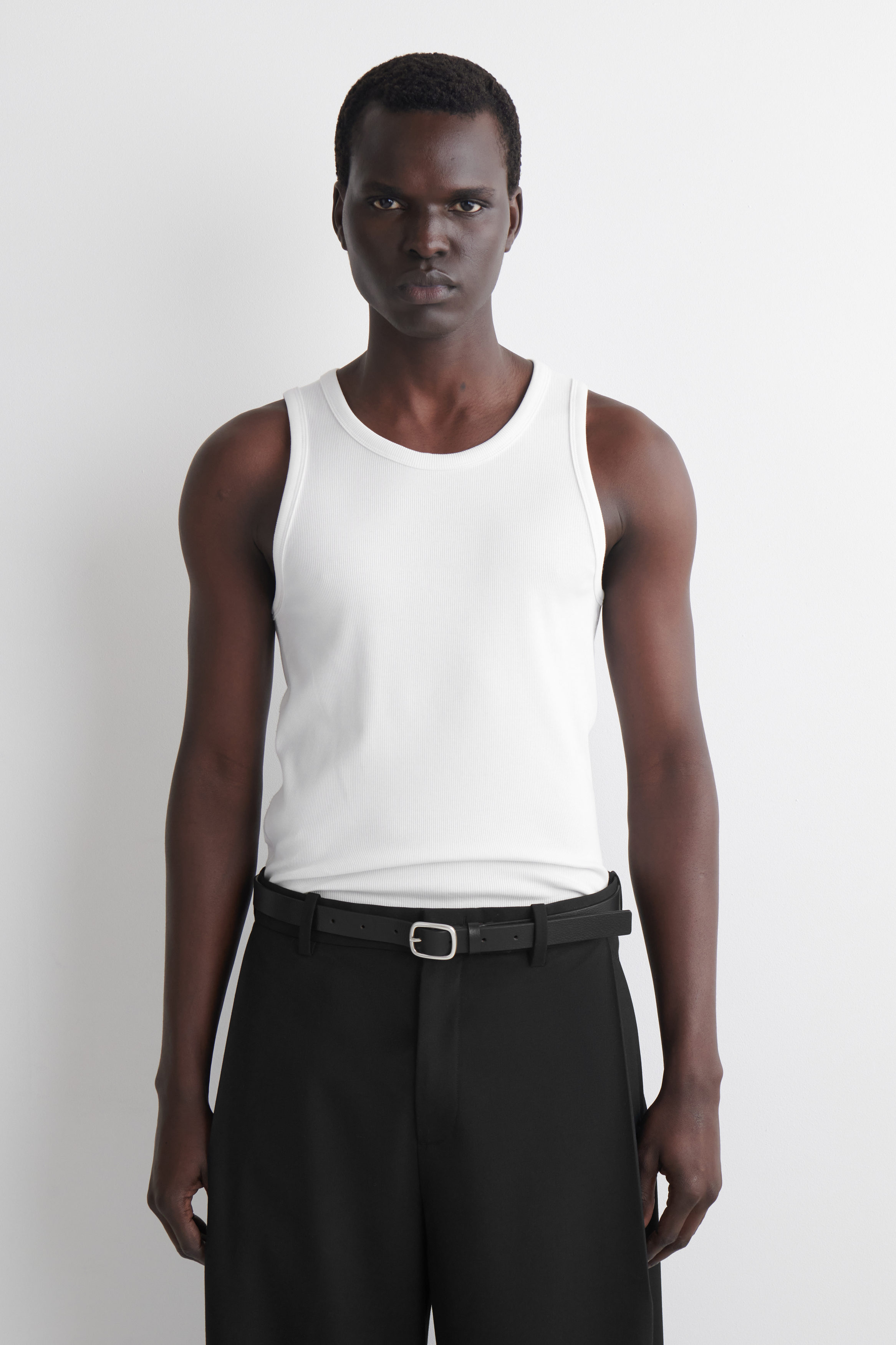SLIM RIBBED COTTON TANK TOP - WHITE | COS US