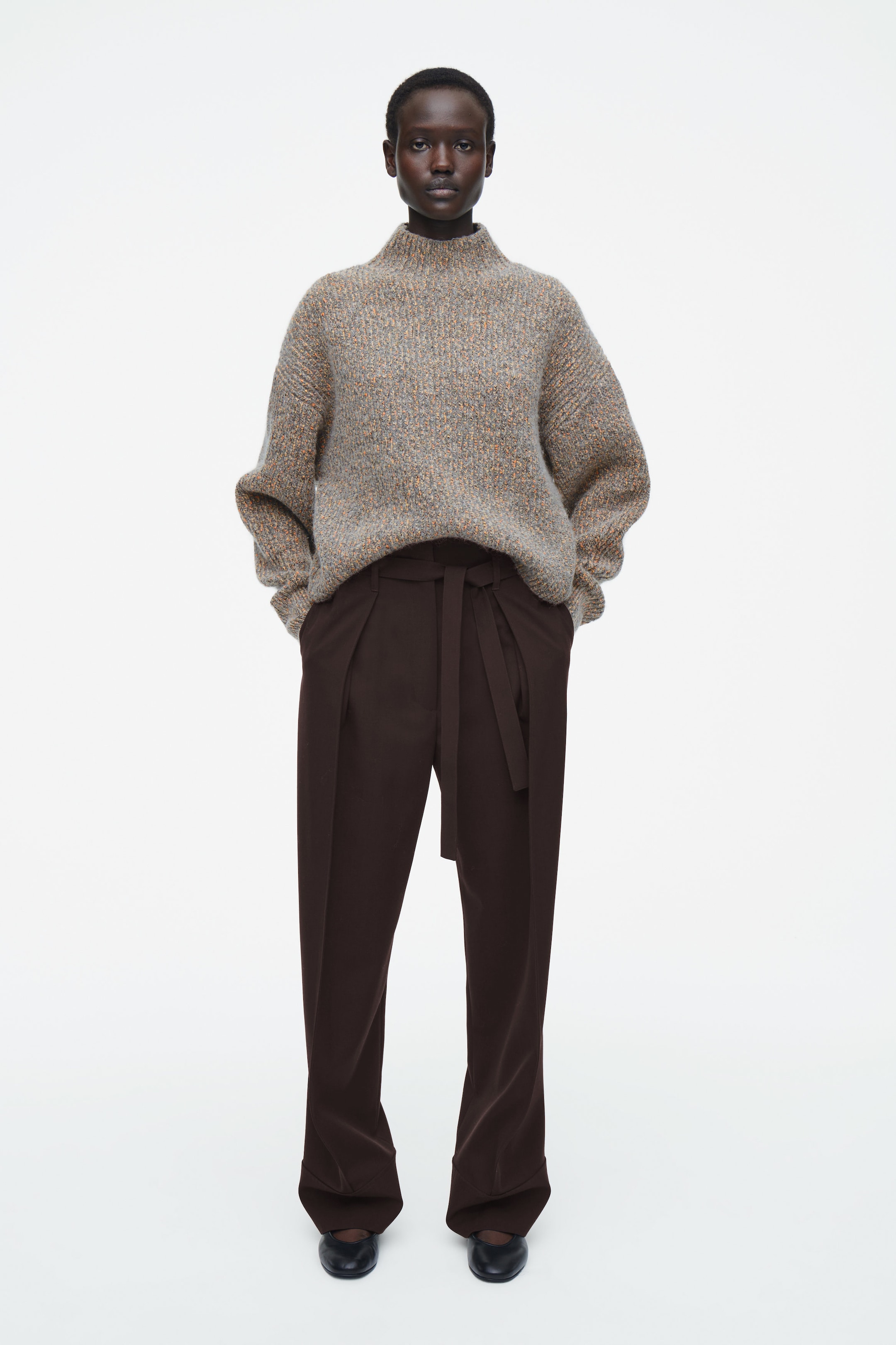 FLECKED TURTLENECK JUMPER