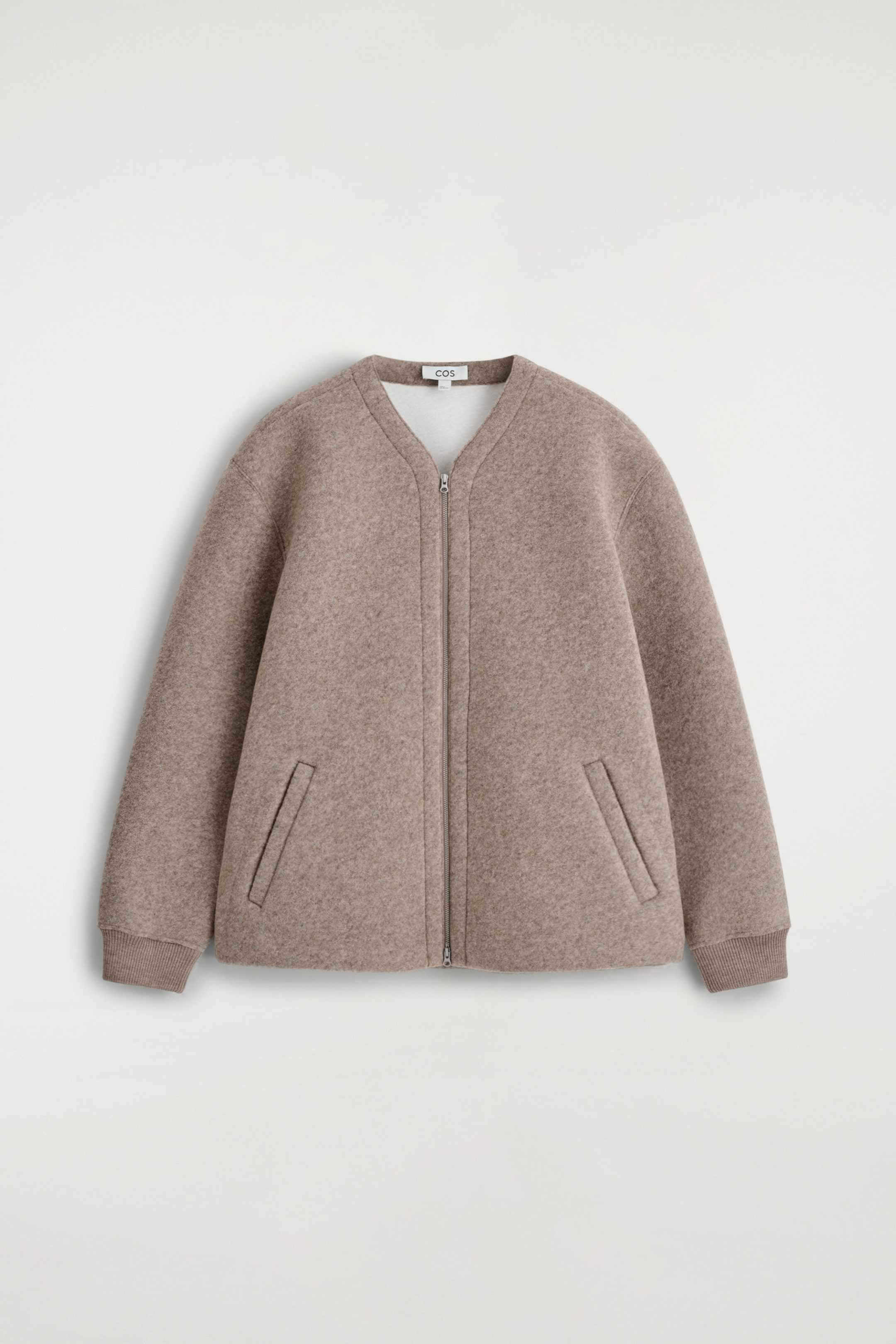 CARDIGAN ZIPPÉ OVERSIZE EN SCUBA FEUTRÉ