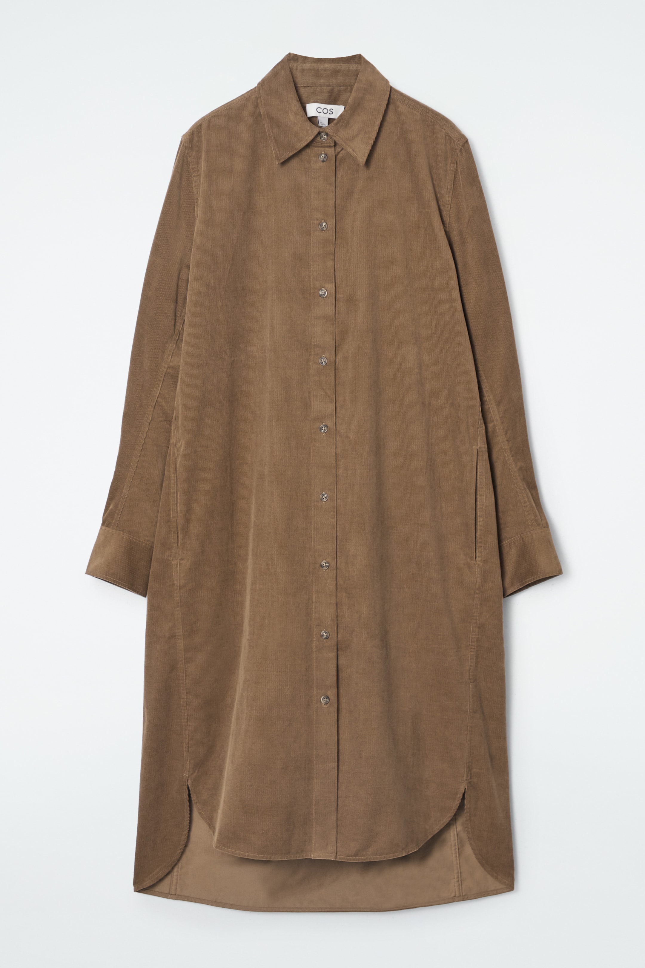 View larger image: CORDUROY MIDI SHIRT DRESS - AUBURN - Ladies | H&M GB 1