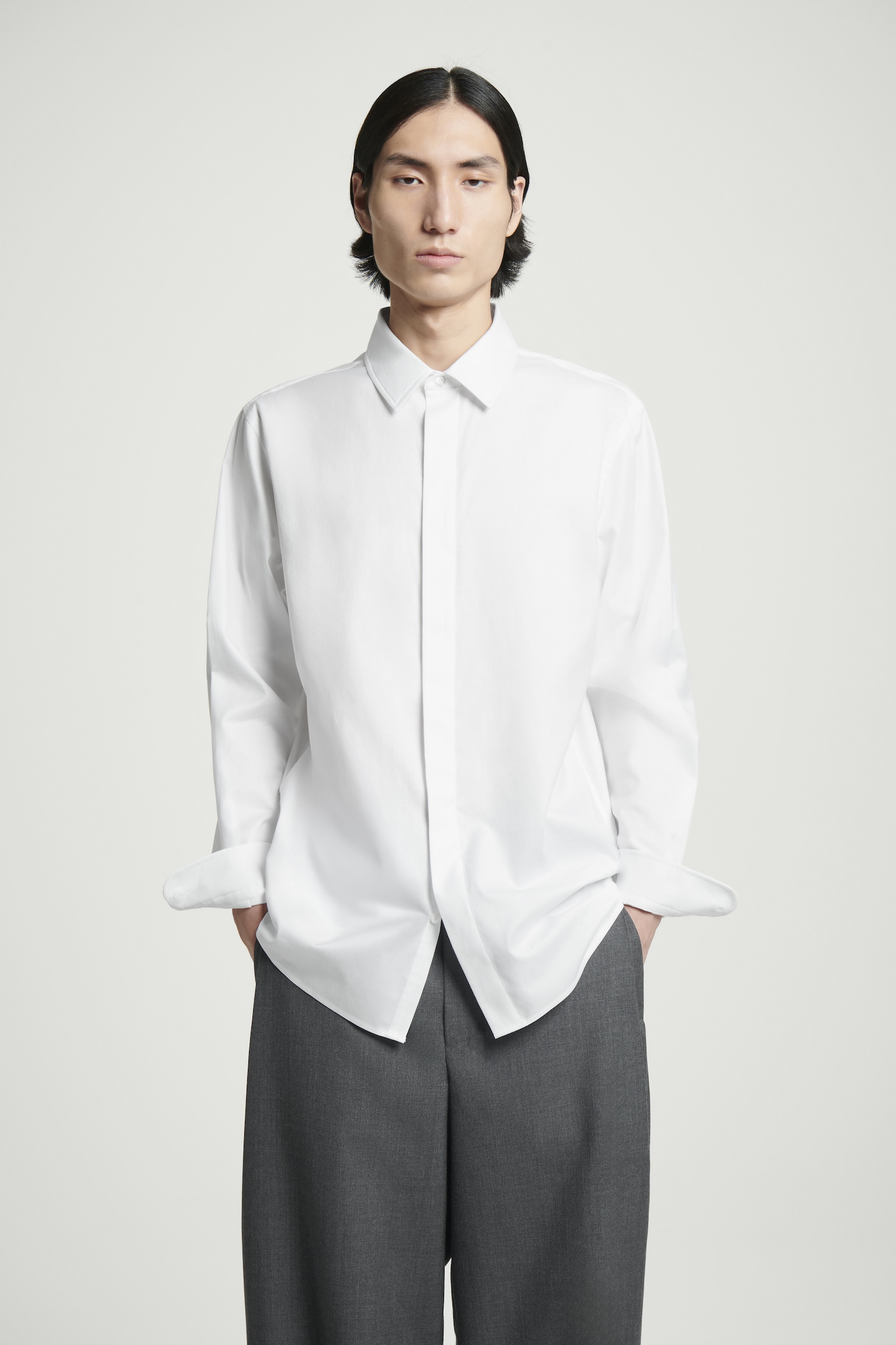 RELAXED COTTON SHIRT - FEHÉR