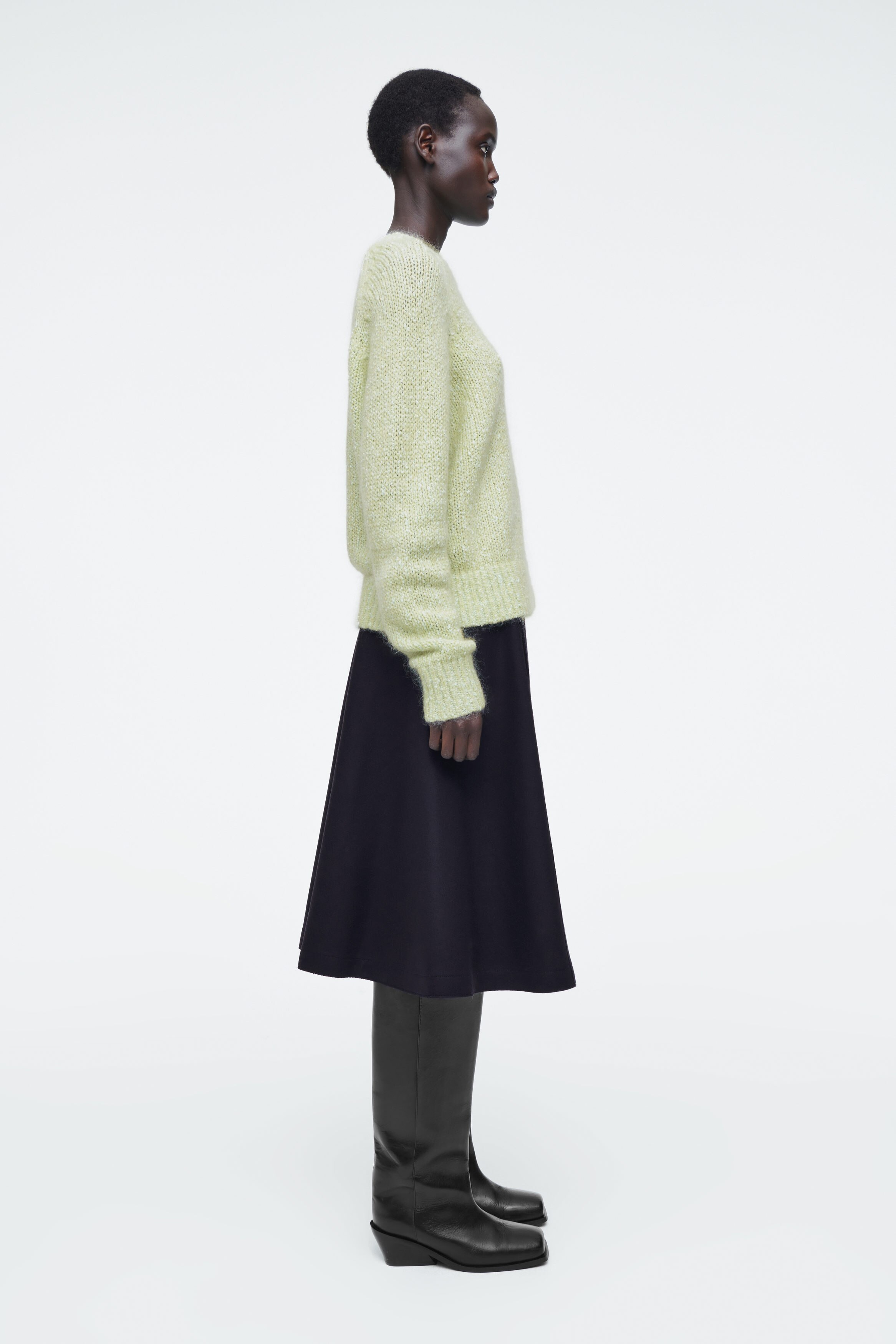 FLECKED MOHAIR-BLEND JUMPER - GREEN MÉLANGE | COS