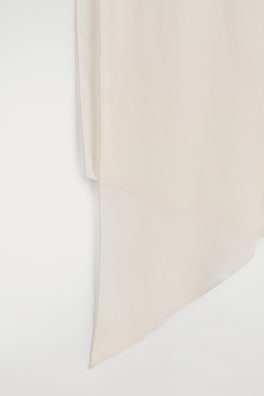 SLIM SHEER SILK SCARF — IVORY 4