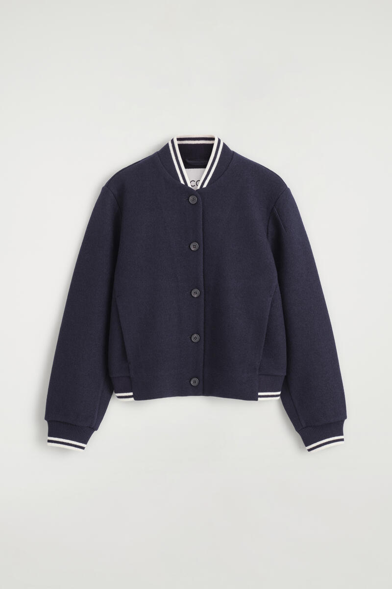 Boiled Wool-Blend Bomber Jacket