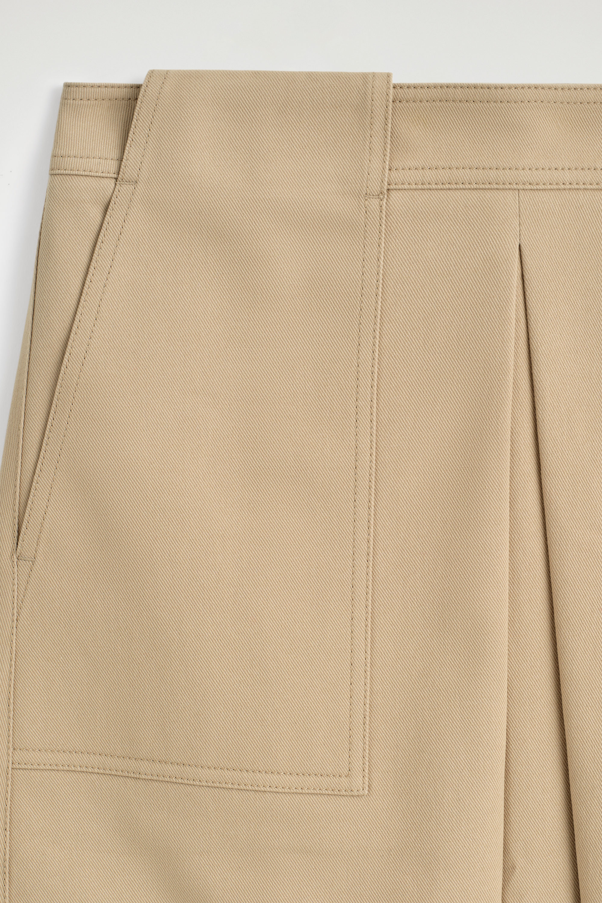DECONSTRUCTED PLEATED COTTON MIDI SKIRT - BEIGE | COS US