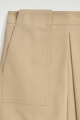 DECONSTRUCTED PLEATED COTTON MIDI SKIRT — BEIGE 5