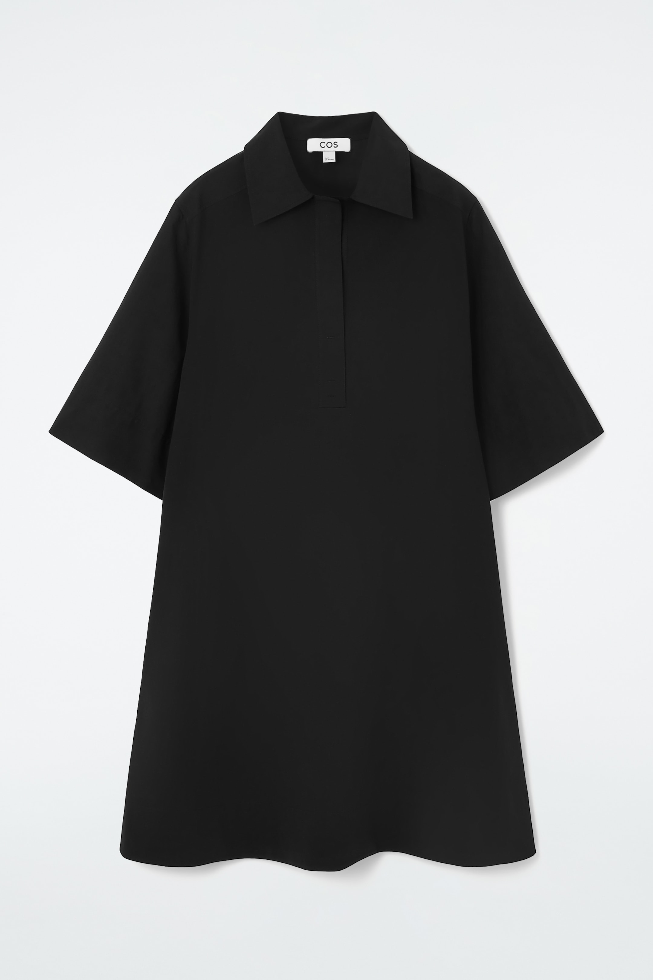 View larger image: OVERSIZED OPEN-COLLAR SHIRT DRESS - BLACK - Ladies | H&M GB 1