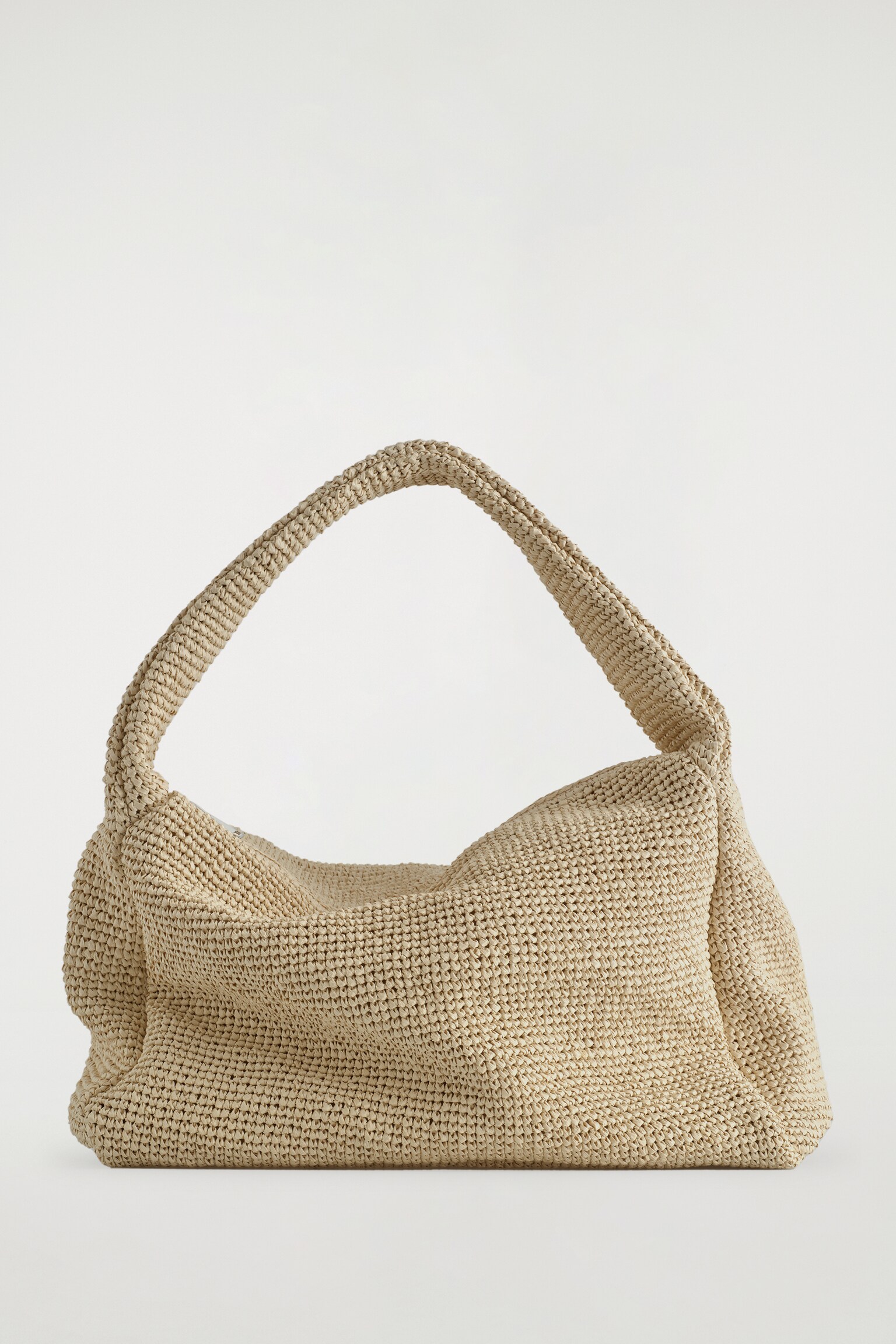 BORSA TOTE SLOUCHY IN RAFIA - BEIGE - 2