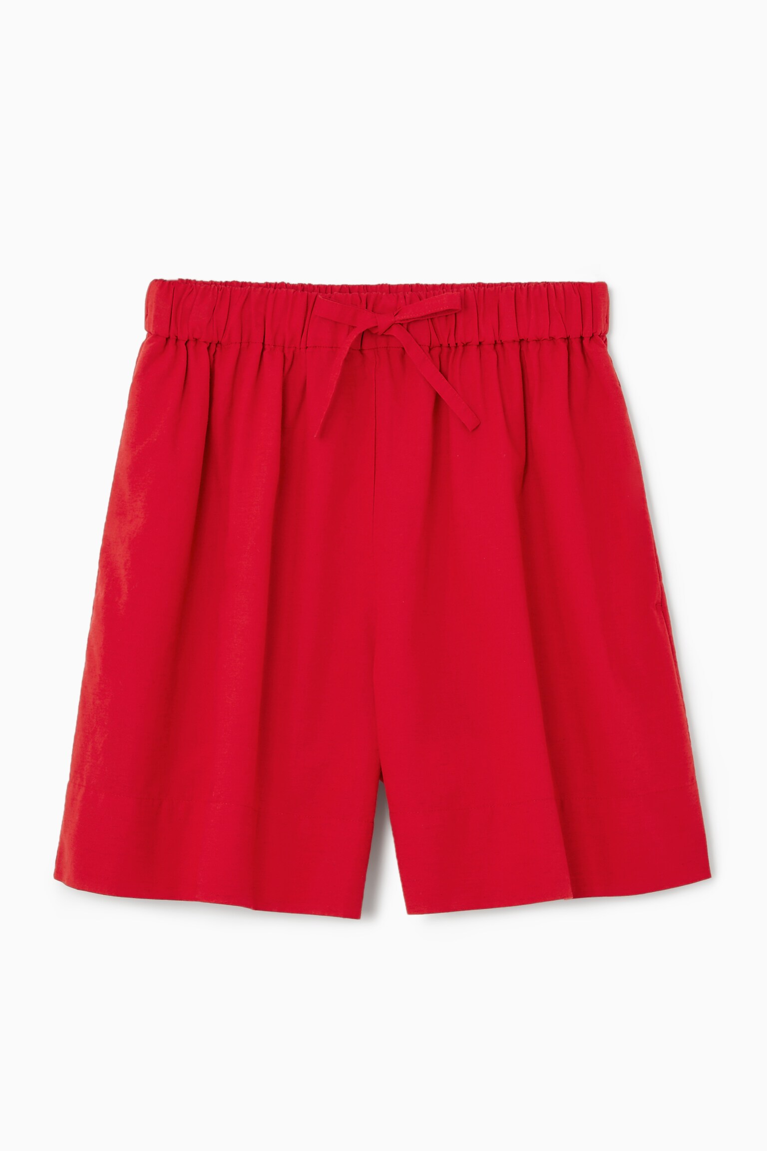 DRAWSTRING SHORTS - RED/NAVY BLUE - 1