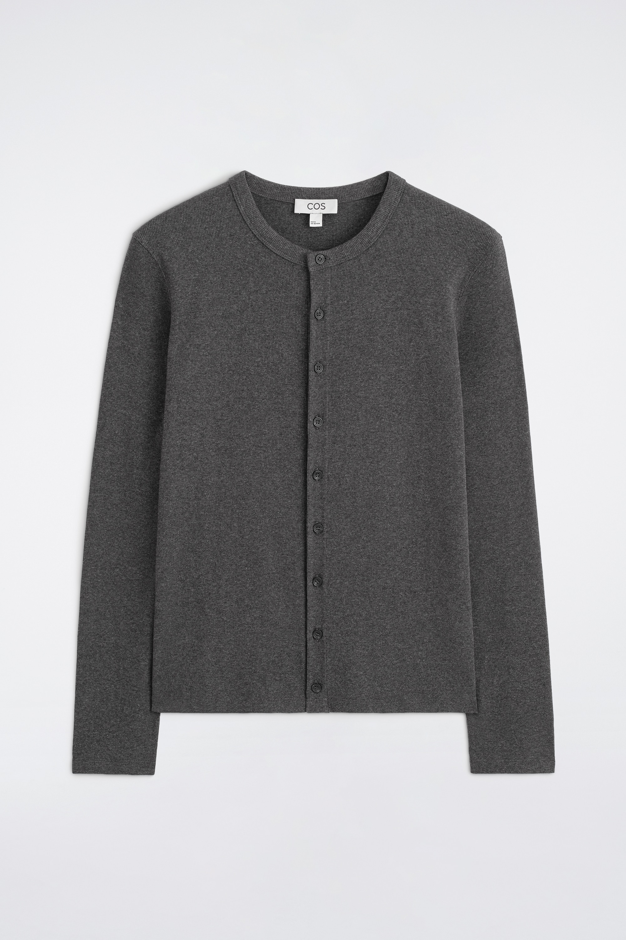 Slank geribd katoenen vest - GRIJS MELANGE/BRUIN