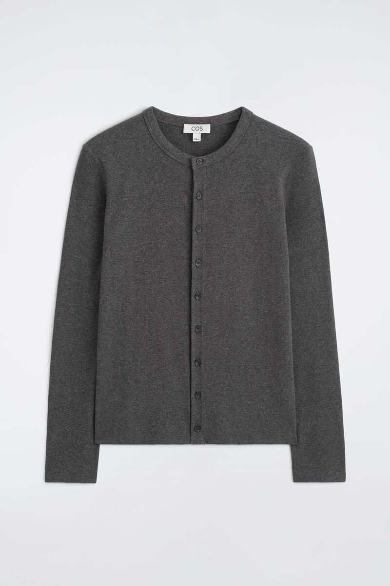 Slim Ribbed Cotton Cardigan
