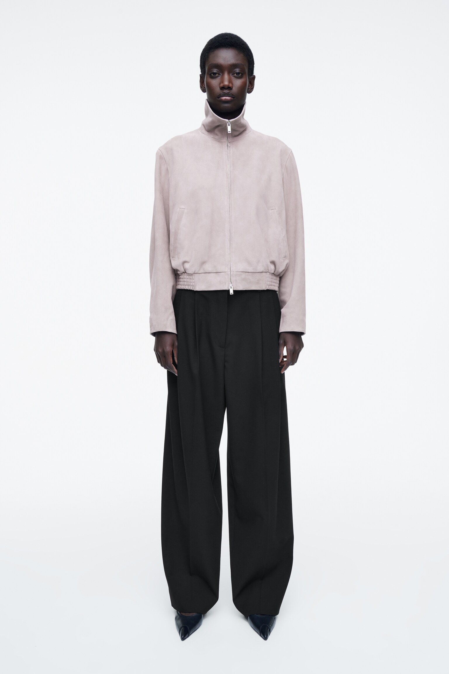 BLOUSON EN DAIM - LILAS - 8