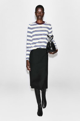 CLEAN CUT LONG-SLEEVED T-SHIRT — WHITE / BLUE / STRIPED 3