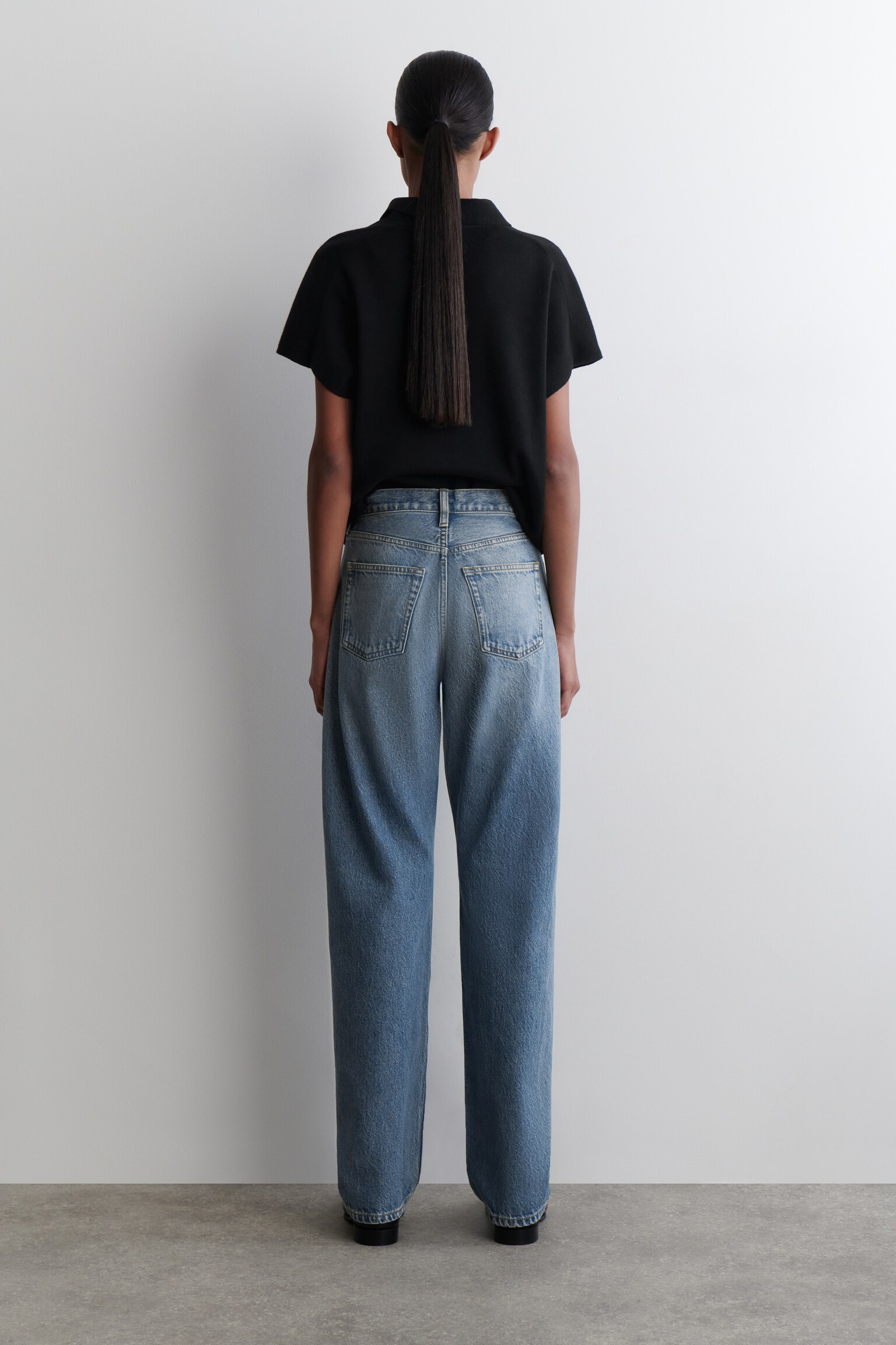 REPRISE STRAIGHT-LEG JEANS - FADED BLUE/DARK INDIGO/DARK BROWN - 4