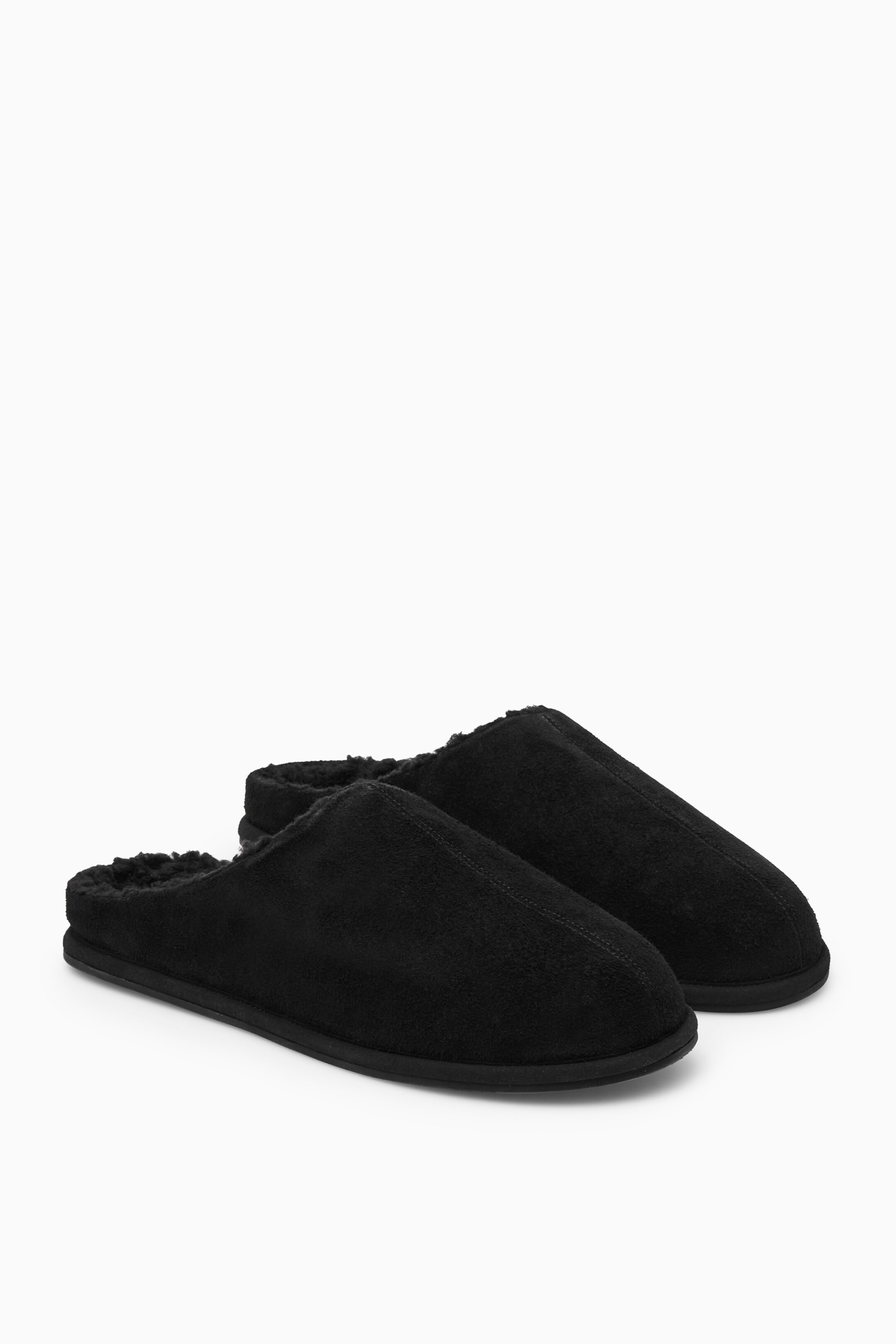 View larger image: FLEECE-LINED SUEDE SLIPPERS - BLACK - Men | H&M GB 2