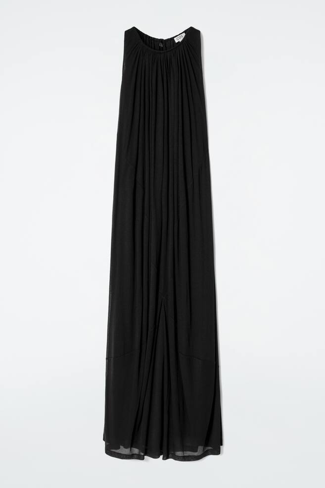 ROBE LONGUE À ENCOLURE LICOU - NOIR/ABRICOT - 1