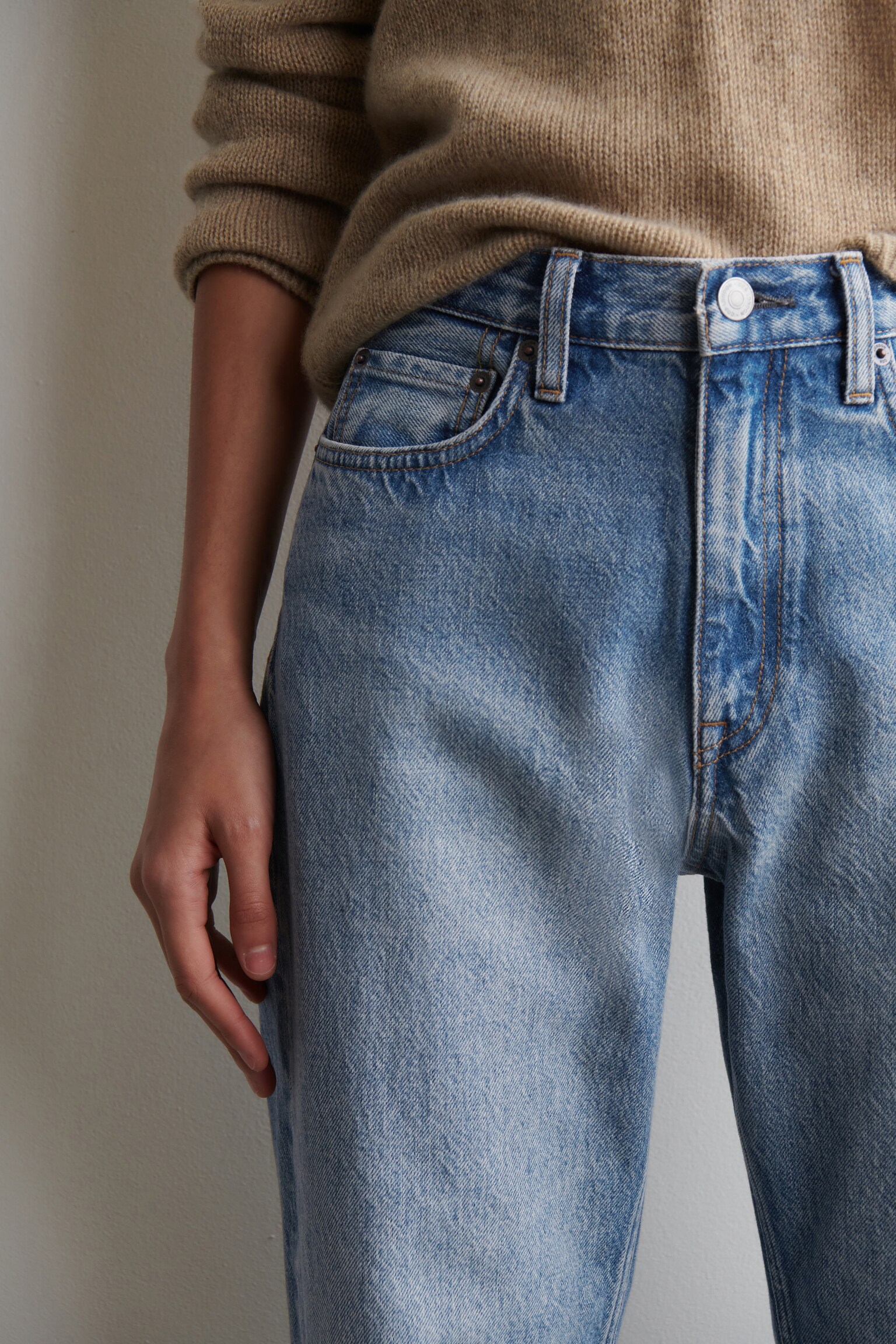 ג'ינס ישרים REPRISE - כחול דהוי/אינדיגו כהה - 4