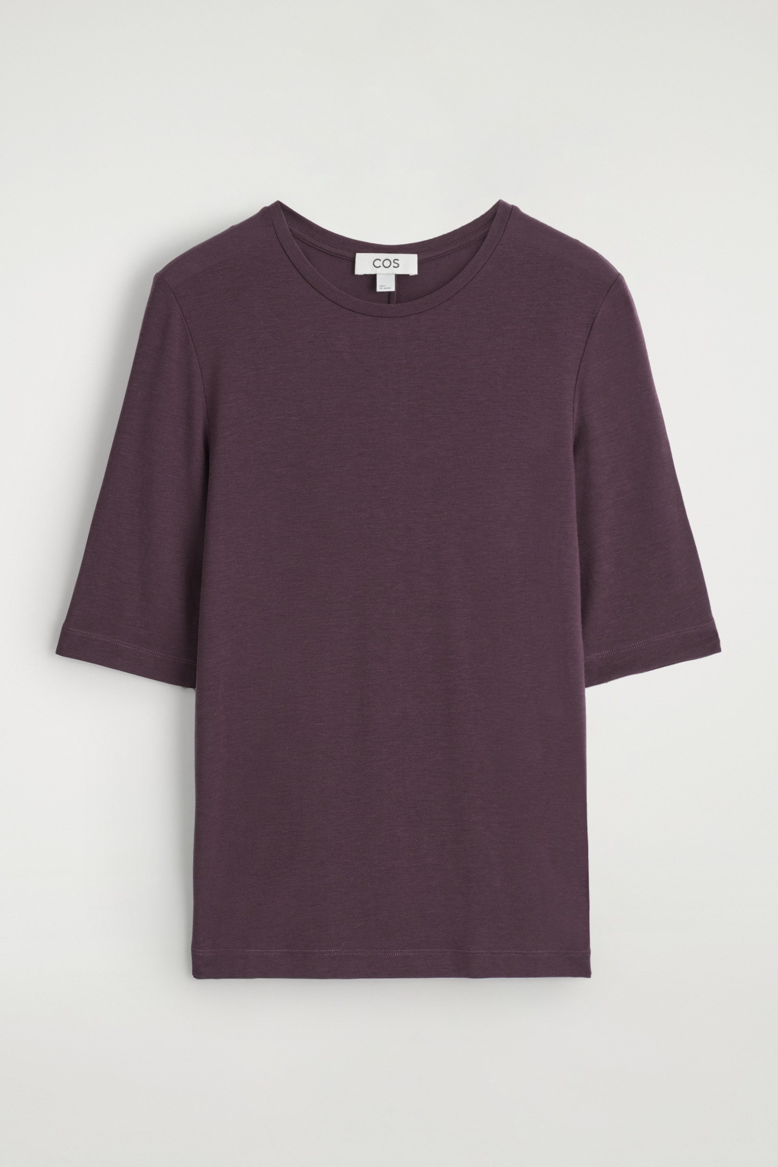 SLIM LIGHTWEIGHT T-SHIRT - BURGUNDY/LIGHT-BEIGE MÉLANGE/LIGHT PINK - 2