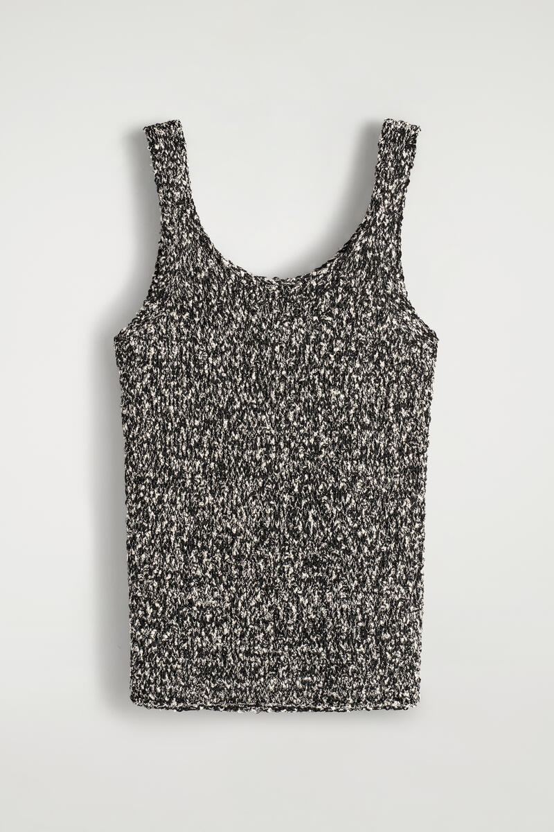 Two-Tone Chunky Knitted Tank Top