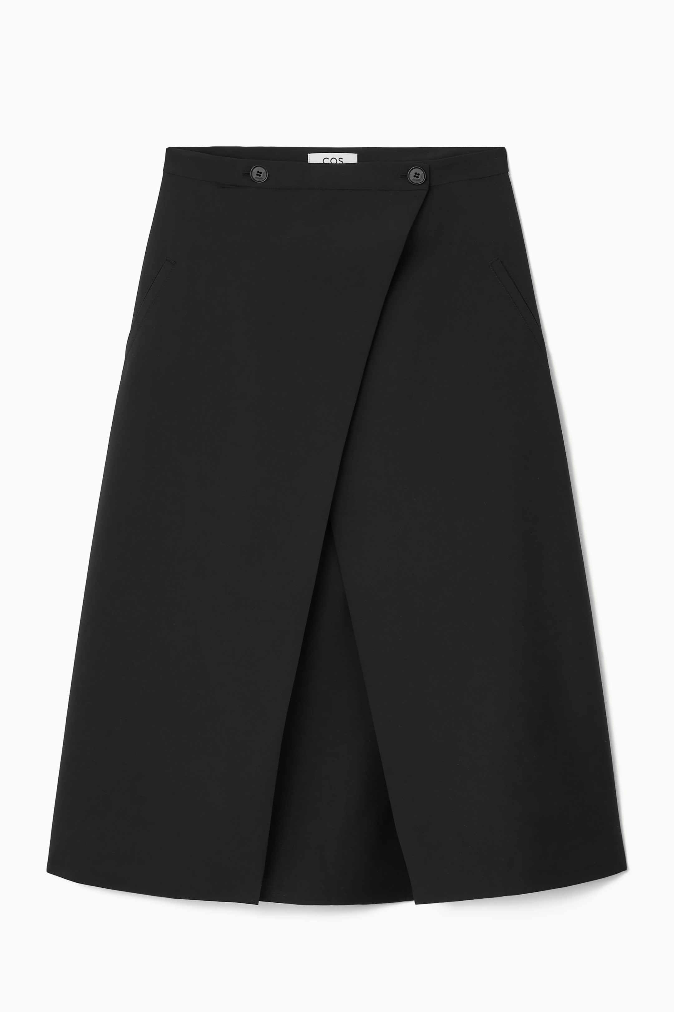 View larger image: TAILORED WOOL MIDI WRAP SKIRT - BLACK - Ladies | H&M GB 1