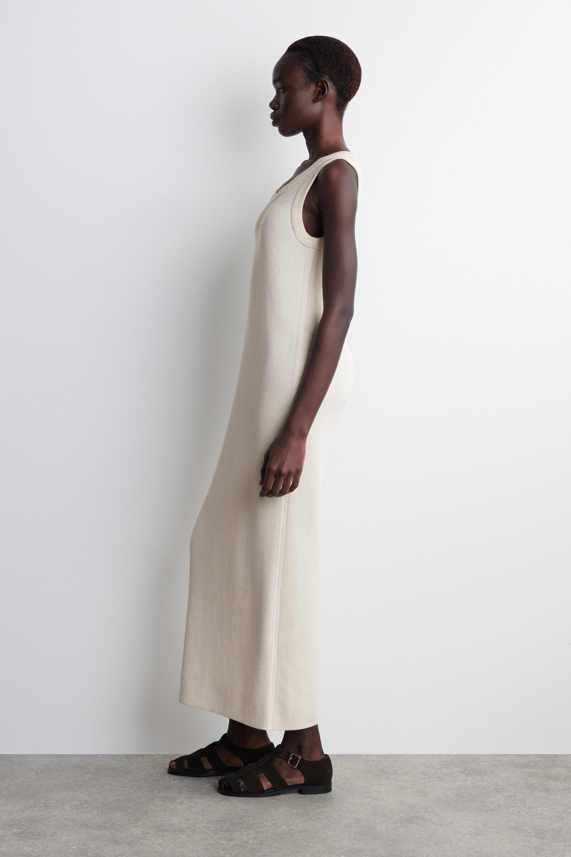 COTTON-SILK TANK DRESS