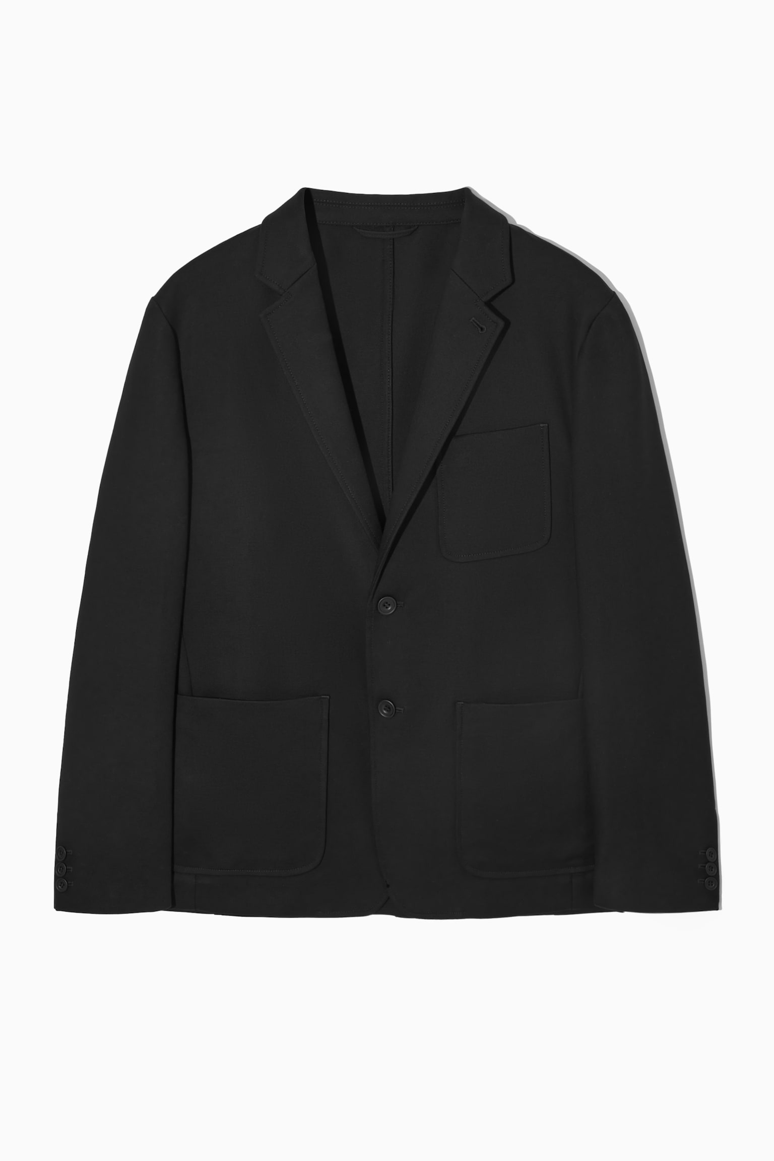 REGULAR-FIT TWILL BLAZER - BLACK