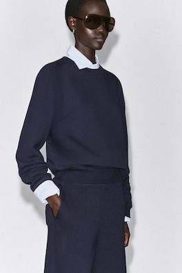 COTTON BARREL-LEG JOGGERS — NAVY 5