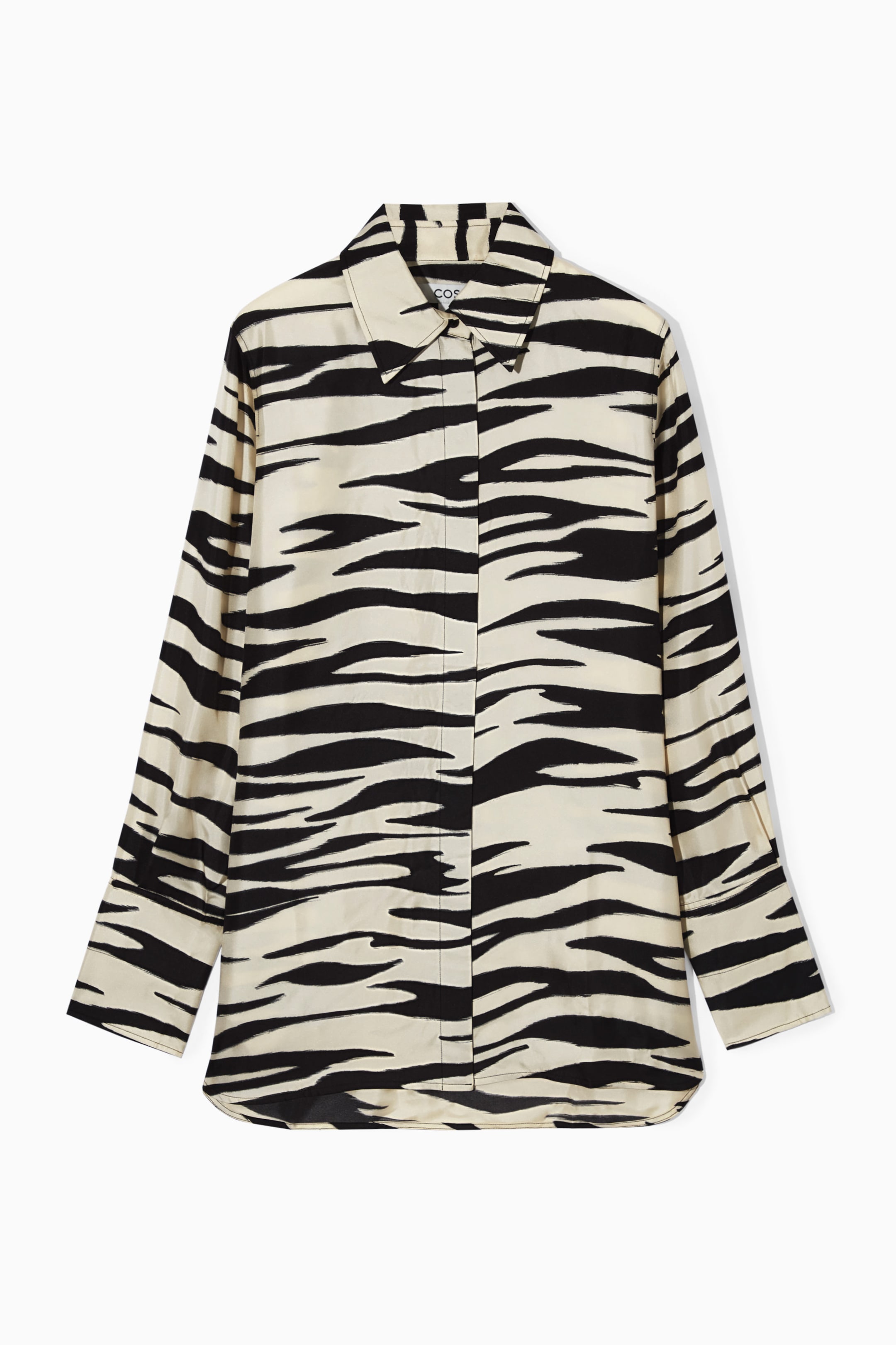 OVERSIZED ZEBRA-PRINT SILK SHIRT