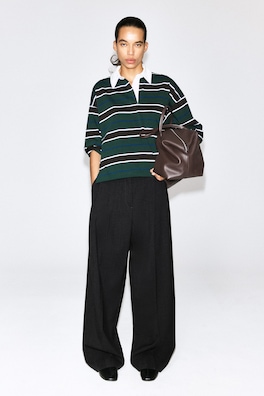 STRIPED COTTON RUGBY SHIRT — GREEN / BROWN / STRIPED 3