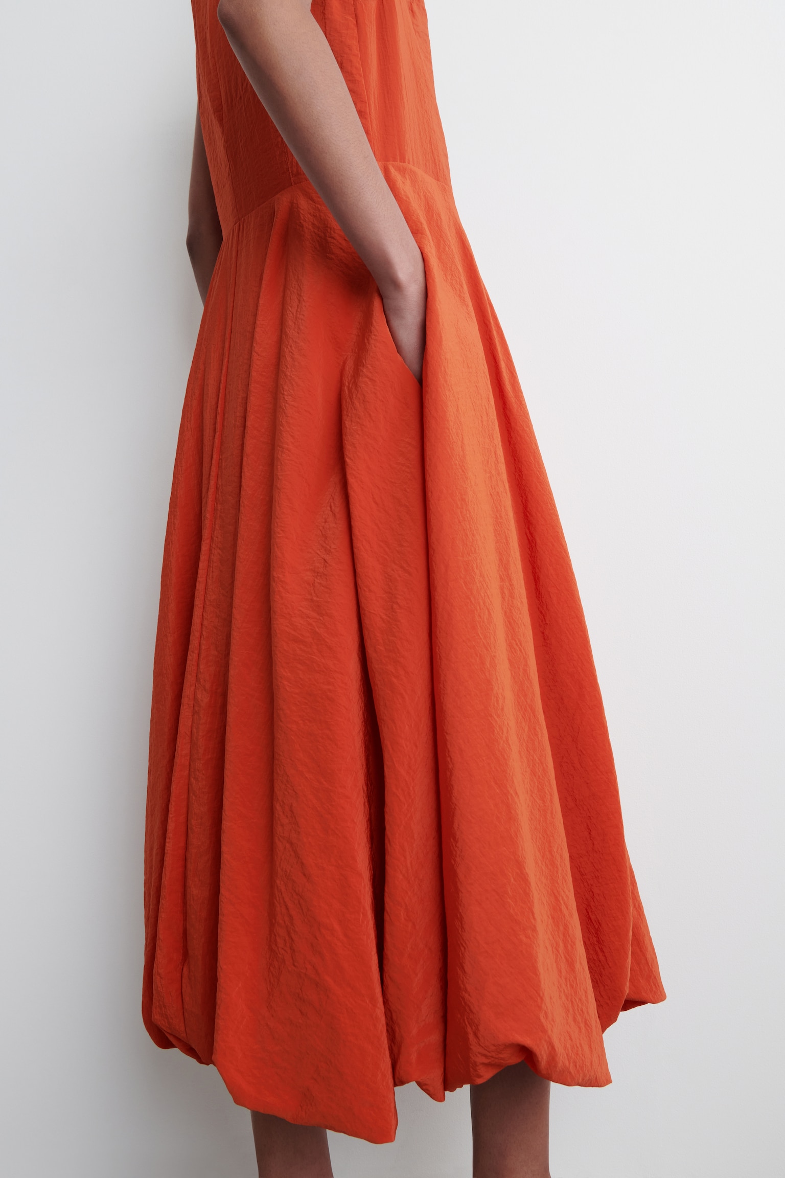 SLEEVELESS BUBBLE-HEM MIDI DRESS - ORANŽOVÁ/TMAVĚ MODRÁ/SVĚTLĚ RŮŽOVÁ - 6