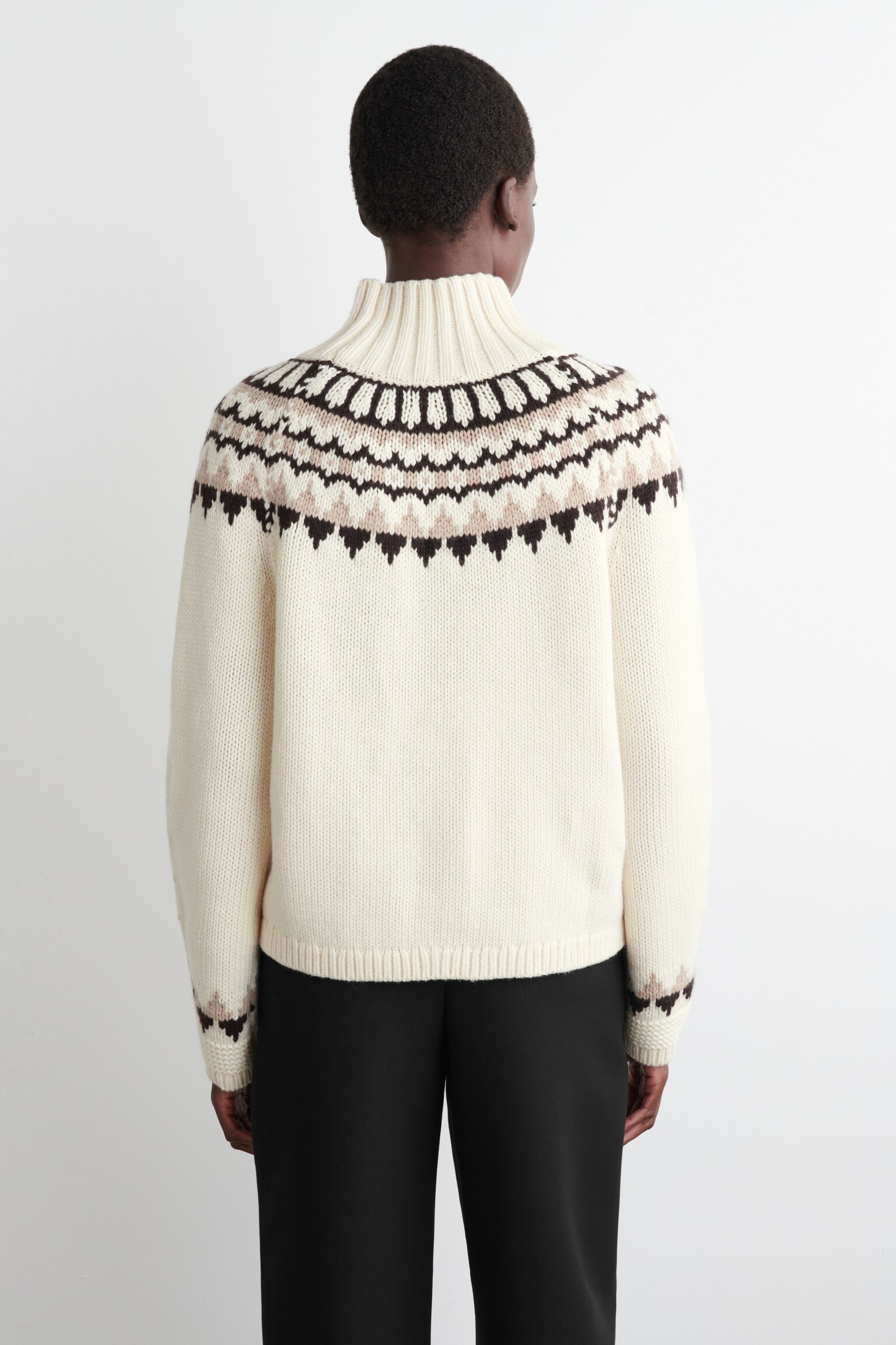 JERSEY FAIR ISLE DE LANA Y CASHMERE - CREMA / MARRÓN / ROSA/NEGRO/BLANCO/MARRÓN - 6