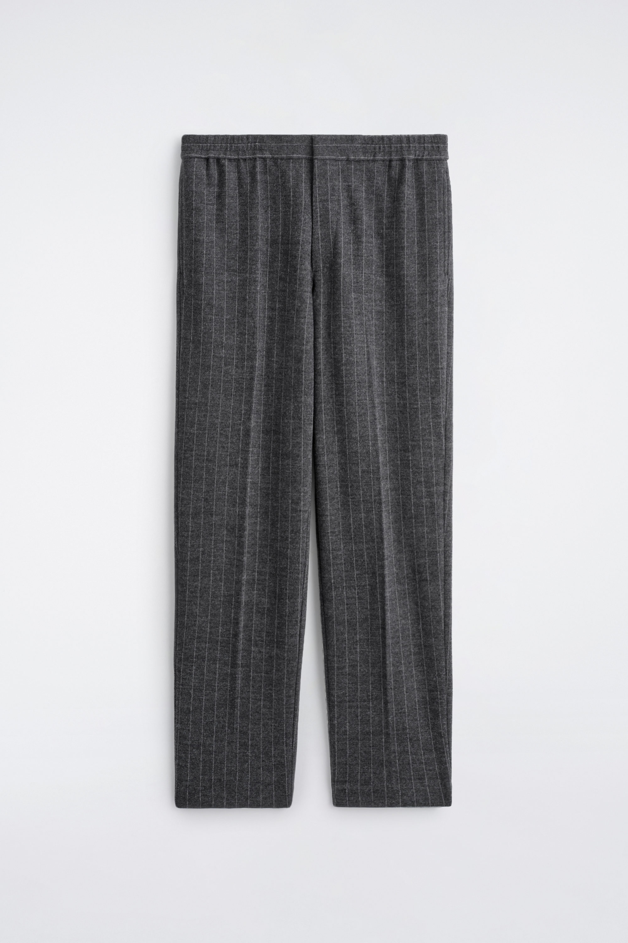 TAILORED WOOL-FLANNEL STRAIGHT-LEG TRACK PANTS - GRAY MÉLANGE | COS US