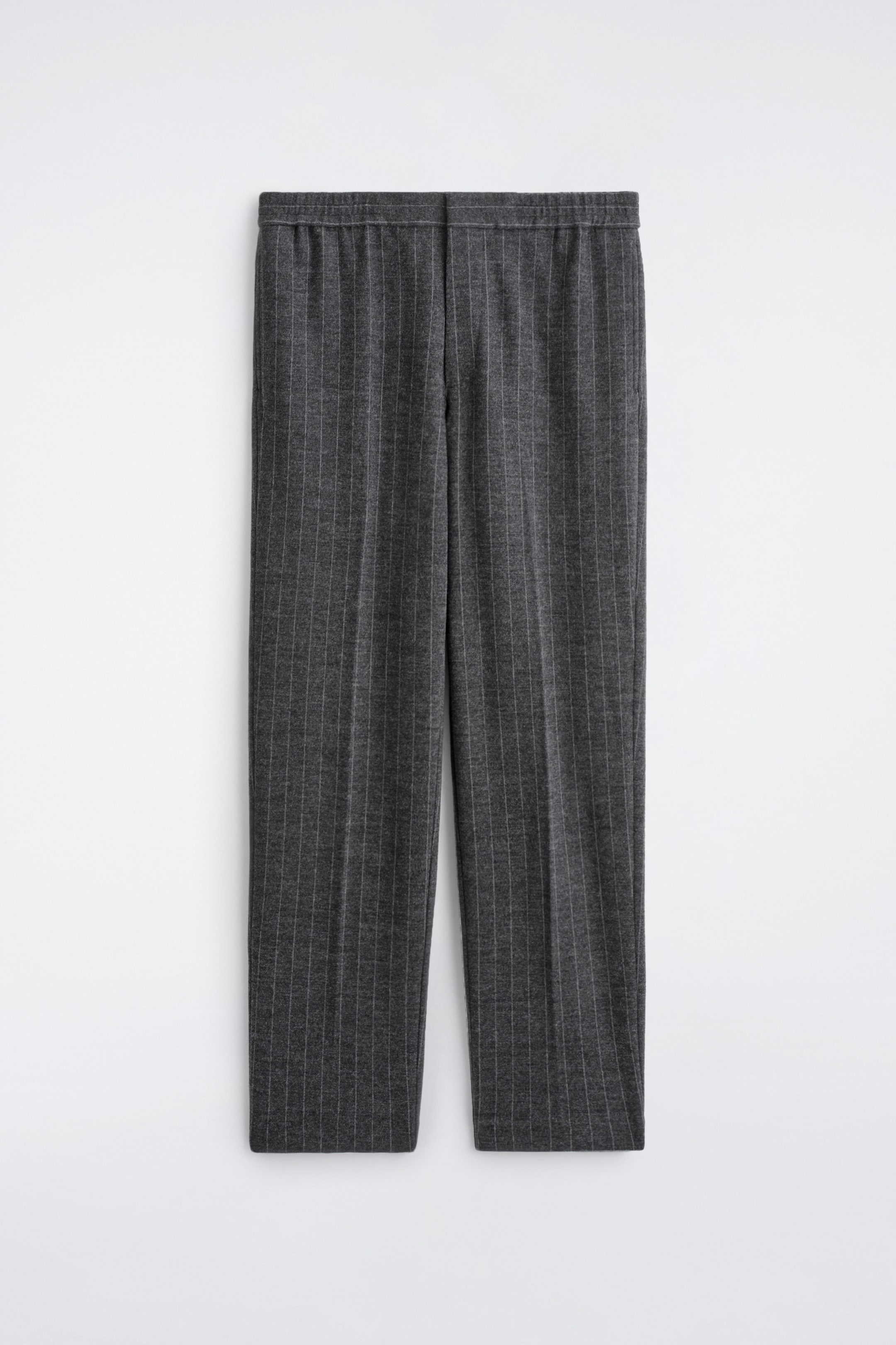 RELAXED ELASTICATED PINSTRIPED PANTS