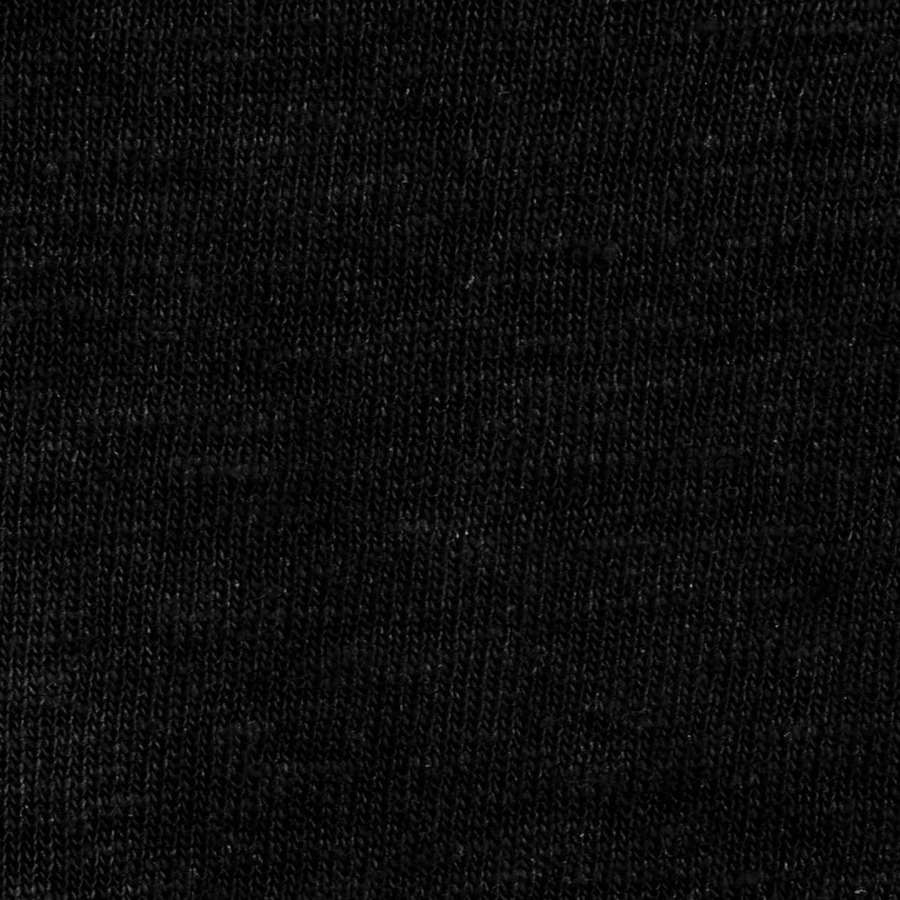 V-NECK LINEN T-SHIRT — BLACK