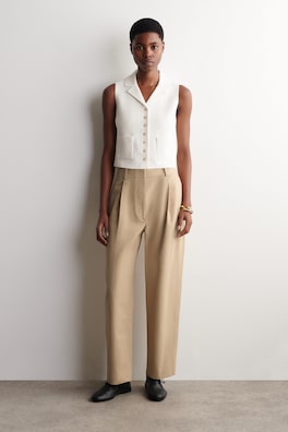 BOUCLÉ-KNIT WAISTCOAT — WHITE 2