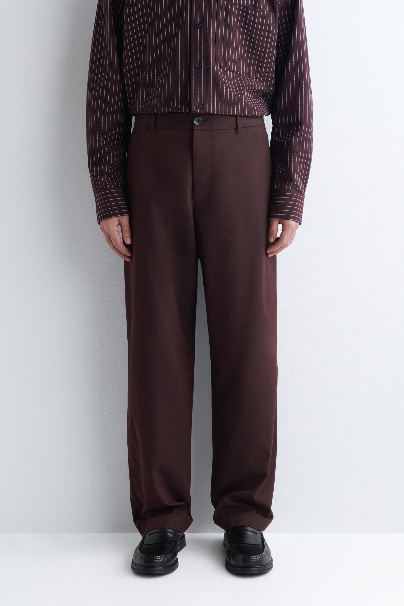 PANTALON CHINO DROIT EN COTON - BORDEAUX/BEIGE/BLEU MARINE/NOIR - 5