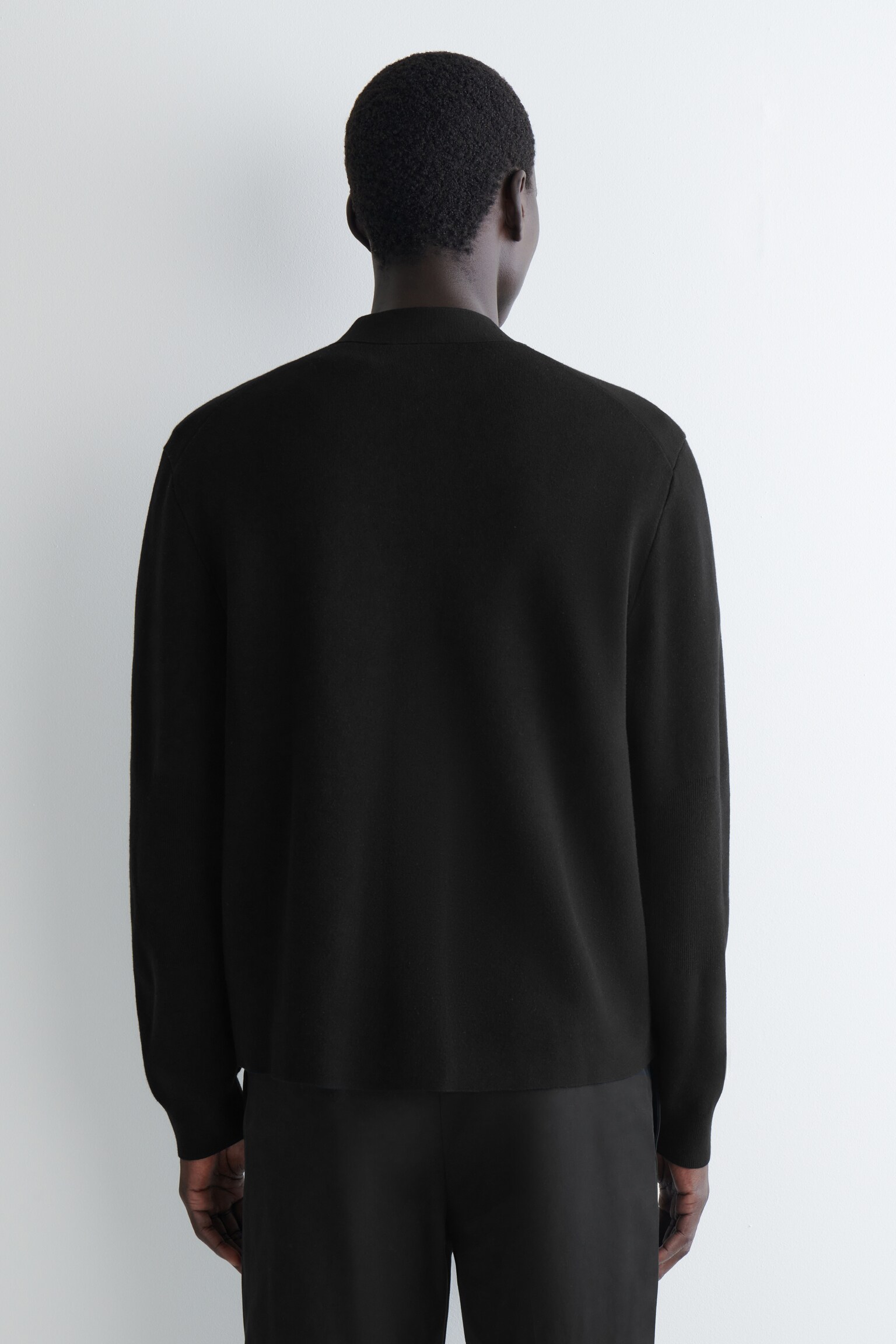 CARDIGAN EN MAILLE DOUBLE FACE - NOIR/GRIS CHINÉ - 5