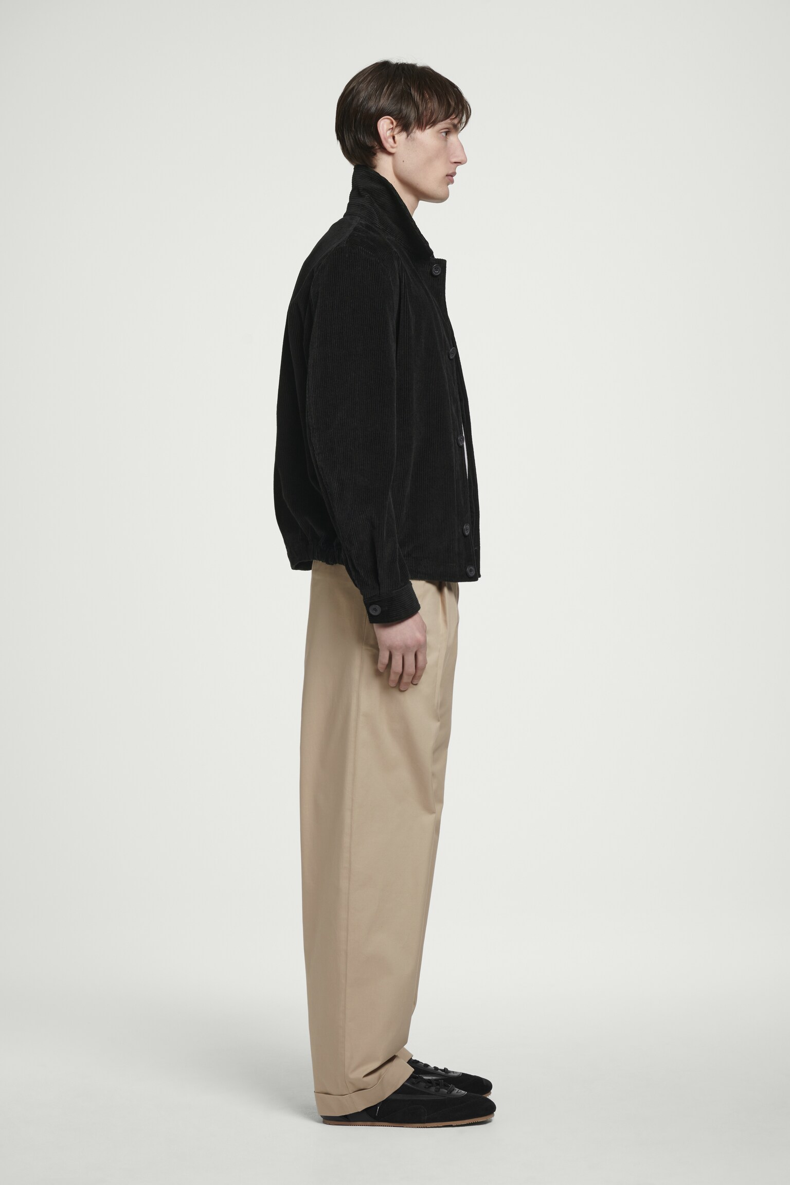 RELAXED COTTON-CORDUROY OVERSHIRT - BLACK - 4