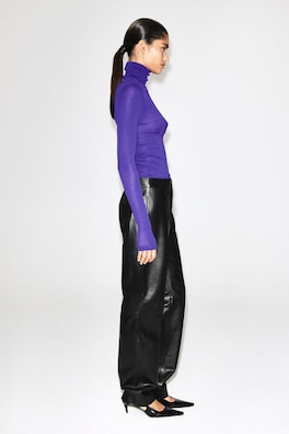 MERINO WOOL TURTLENECK TOP — PURPLE 5