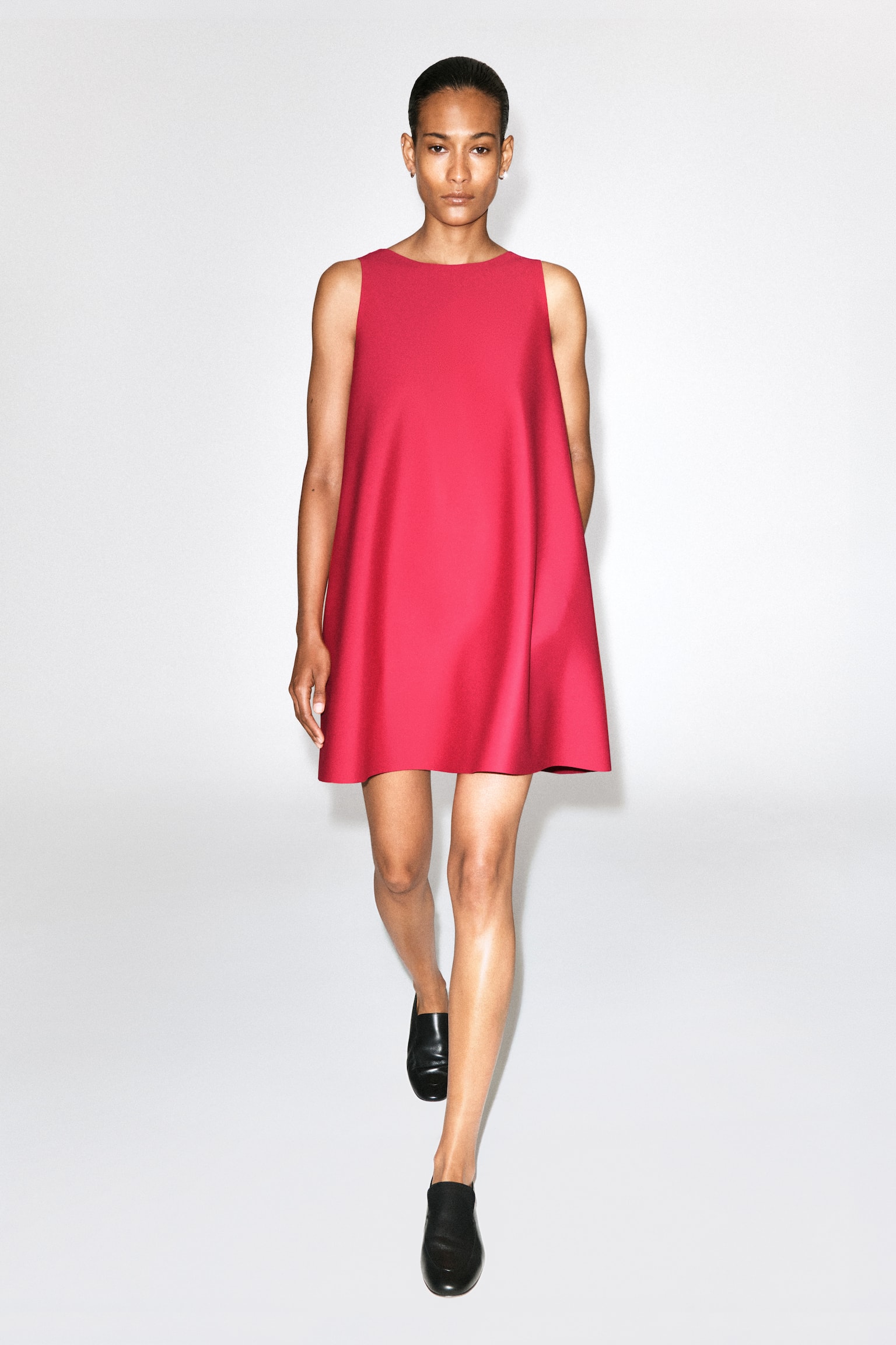 MINIKLEID AUS SCUBA IN A-LINIE - Rot - 1